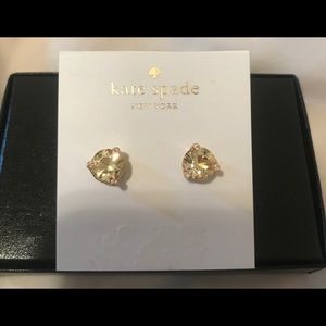 Kate Spade gold/light yellow stone stud earrings.